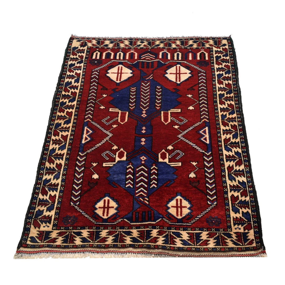 Afghan Baluchi Rug 2' 10" x 4' 3" Hand-Knotted | No. AL38572