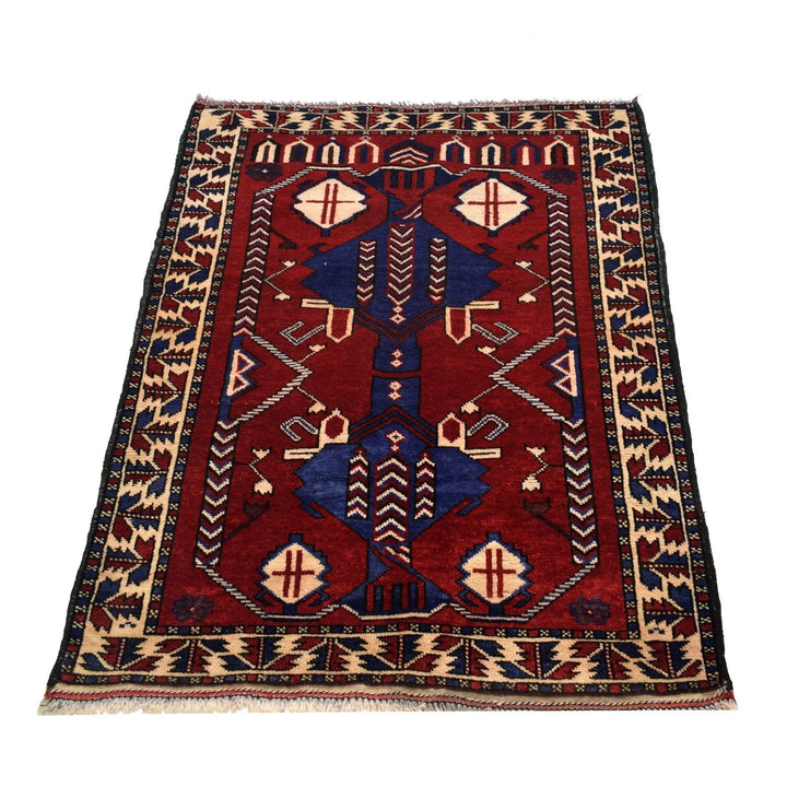 Afghan Baluchi Rug 2' 10" x 4' 3" Hand-Knotted | No. AL38572