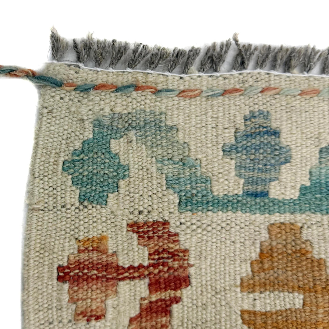 Afghan Vegetable Kilim Rug 2' 10" x 3' 9" Flat-Weave | No. AL385790