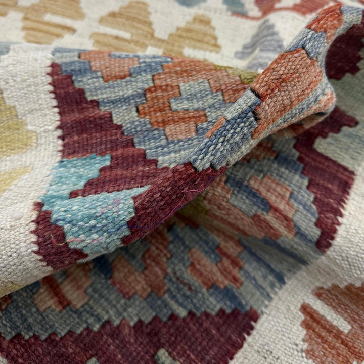 Afghan Vegetable Kilim Rug 2' 10" x 3' 9" Flat-Weave | No. AL385790