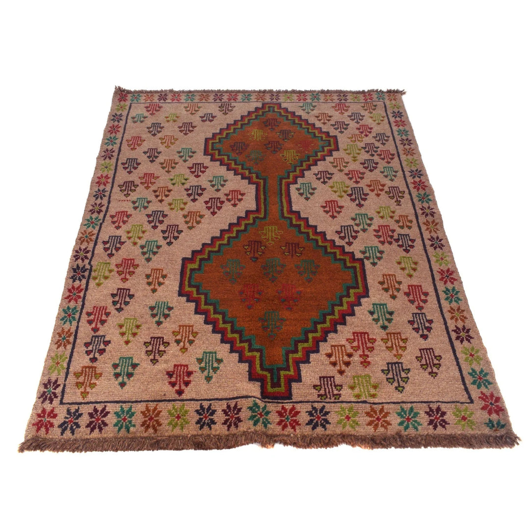 Afghan Baluchi Rug 4' 3" x 6' 3" Hand-Knotted | No. AL38625