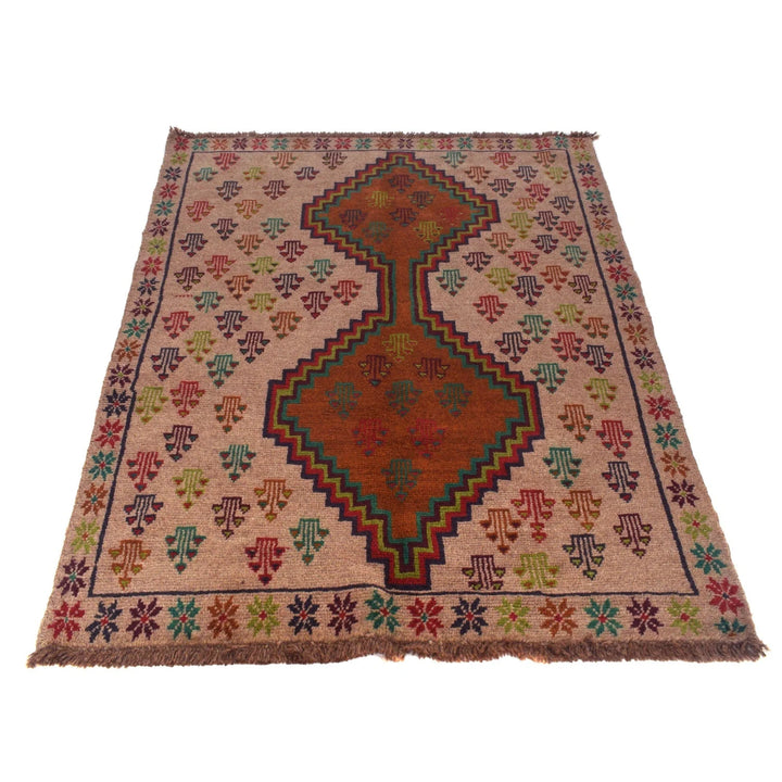 Afghan Baluchi Rug 4' 3" x 6' 3" Hand-Knotted | No. AL38625