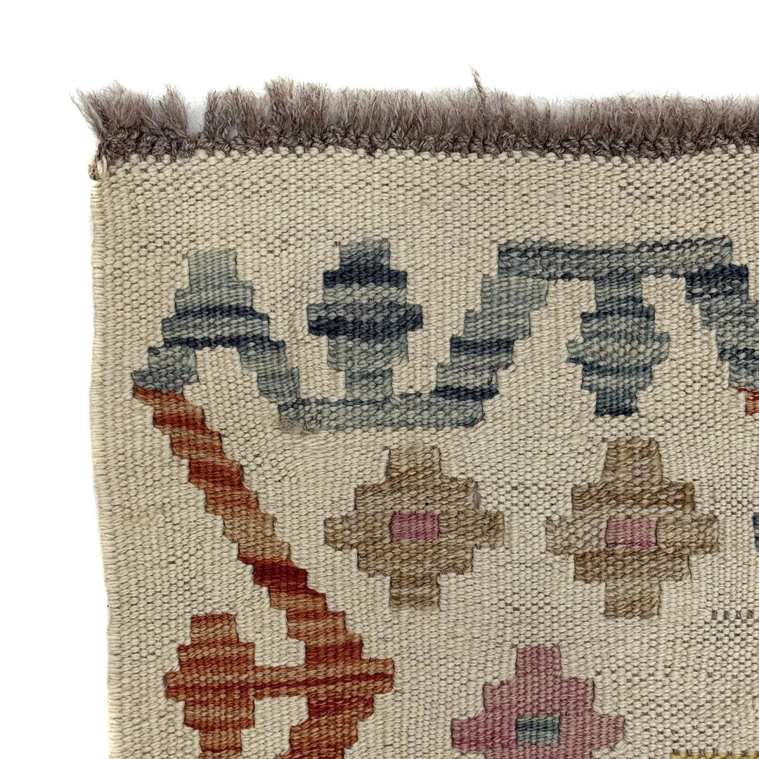Afghan Vegetable Kilim Rug 2' 8" x 3' 11" Flat-Weave | No. AL386640
