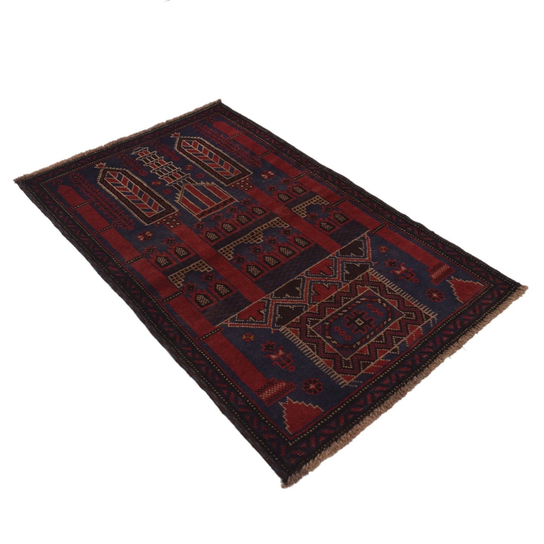 Afghan Prayer Rug 3' 0" x 4' 7" Hand-Knotted | No. AL38674