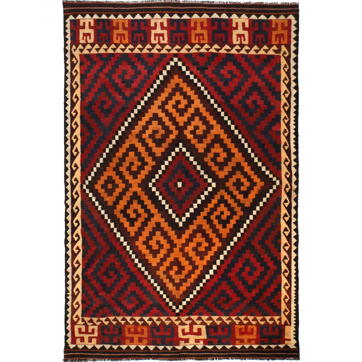 Afghan Maimana Kilim Rug 6' 4" x 10' 0" Flat-Weave | No. AL38709