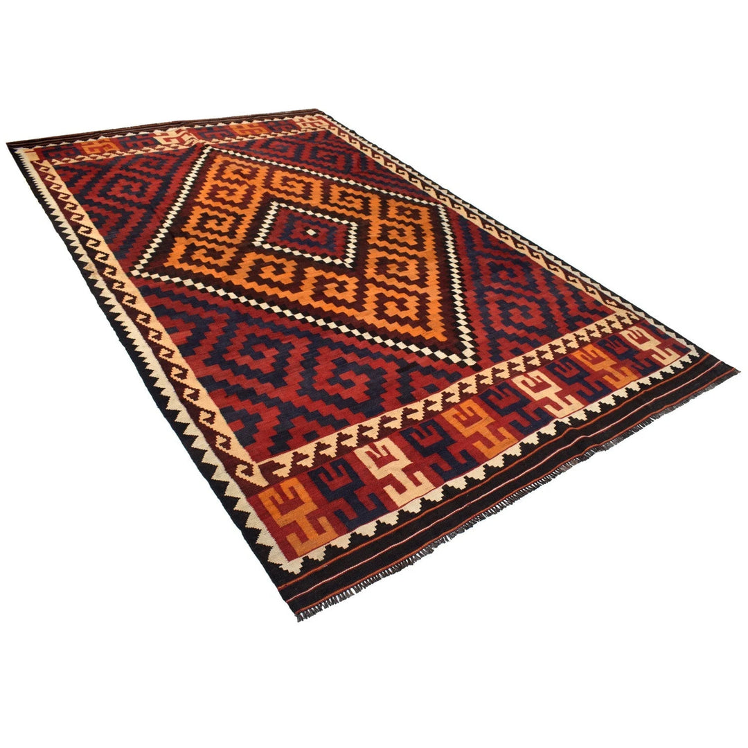 Afghan Maimana Kilim Rug 6' 4" x 10' 0" Flat-Weave | No. AL38709