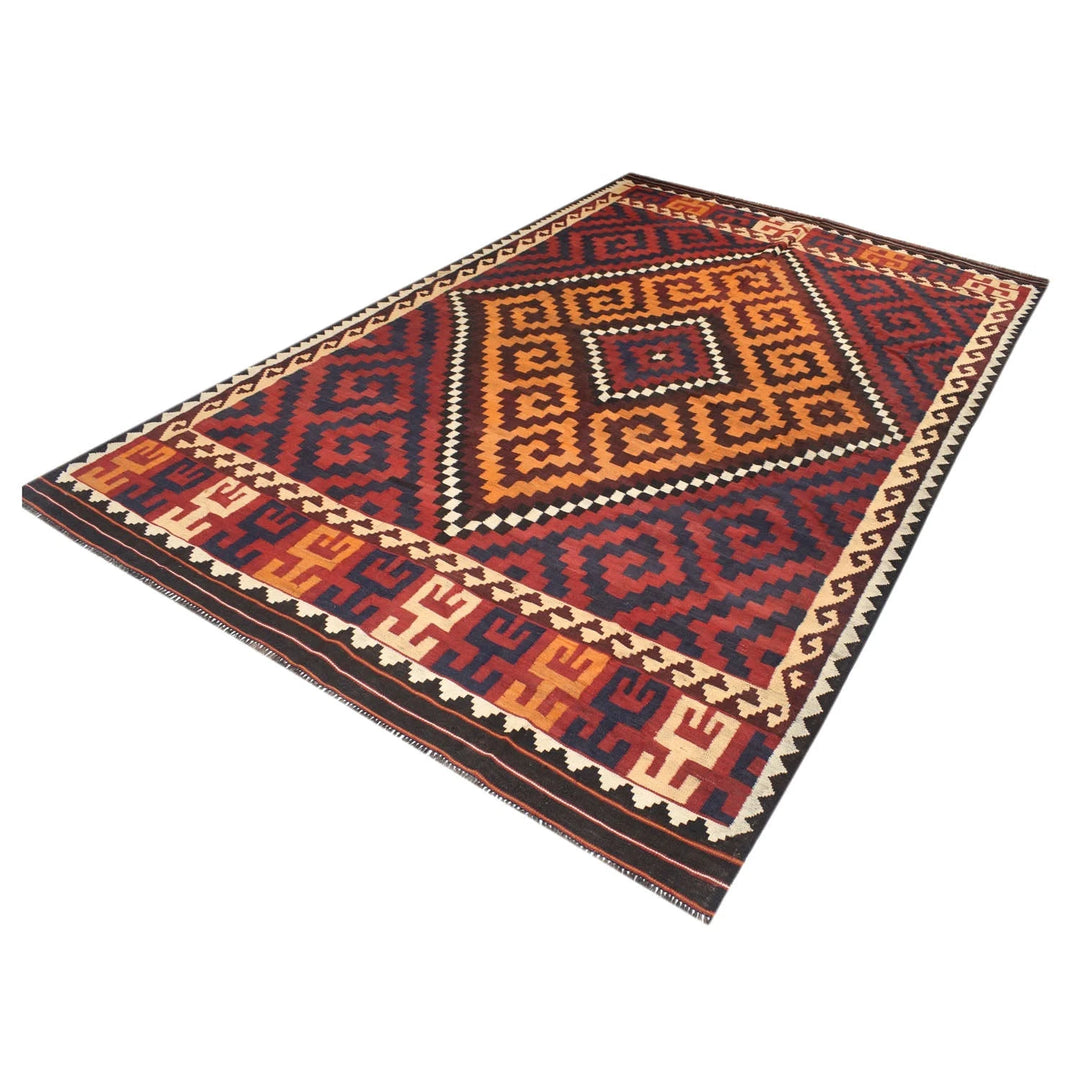 Afghan Maimana Kilim Rug 6' 4" x 10' 0" Flat-Weave | No. AL38709