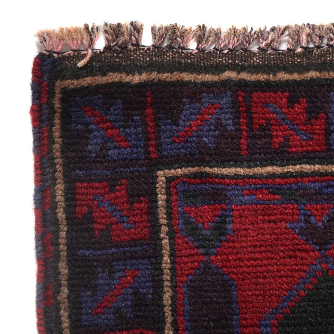 Red Afghan Prayer Rug 2' 8" x 4' 6" Hand-Knotted | No. AL38745