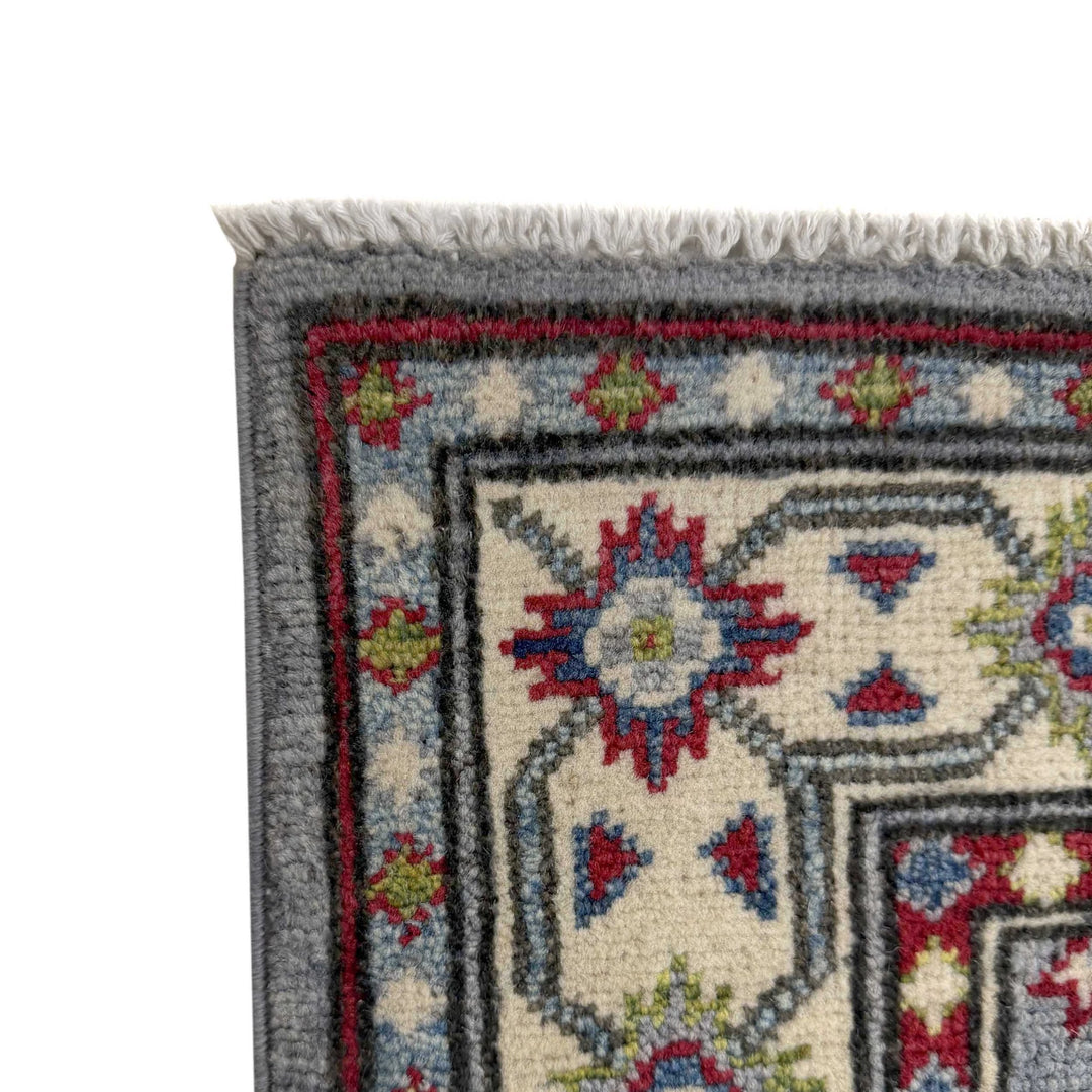Gray Afghan Kazak Rug 2' 8" x 9' 6" Hand-Knotted | No. AL38758
