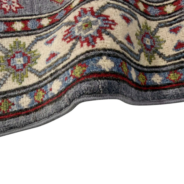 Gray Afghan Kazak Rug 2' 8" x 9' 6" Hand-Knotted | No. AL38758