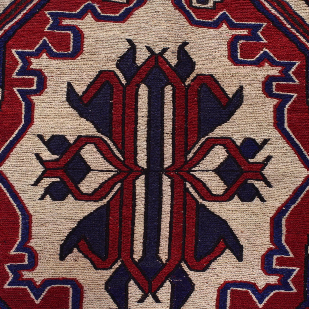 Beige Afghan Saghari Kilim Rug 6' 8" x 9' 3" Flat-Weave | No. AL38770