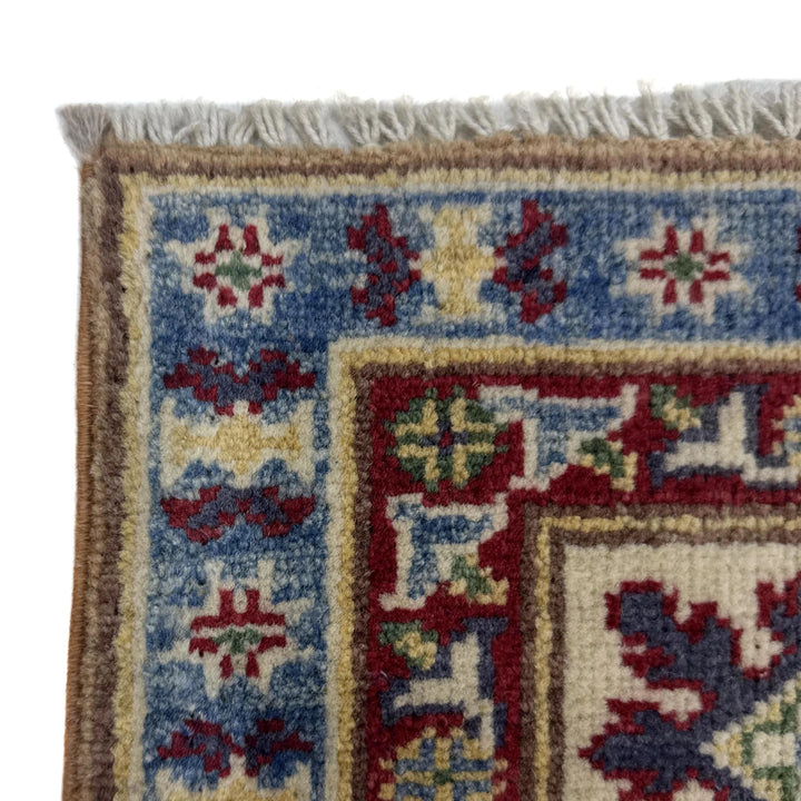 Orange Afghan Kazak Rug 5' 1" x 6' 7" Hand-Knotted | No. AL38780