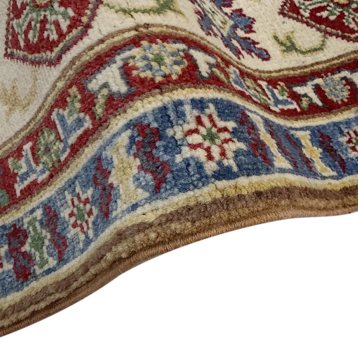 Orange Afghan Kazak Rug 5' 1" x 6' 7" Hand-Knotted | No. AL38780