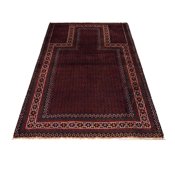 Red Afghan Prayer Rug 2' 11" x 4' 7" Hand-Knotted | No. AL38806