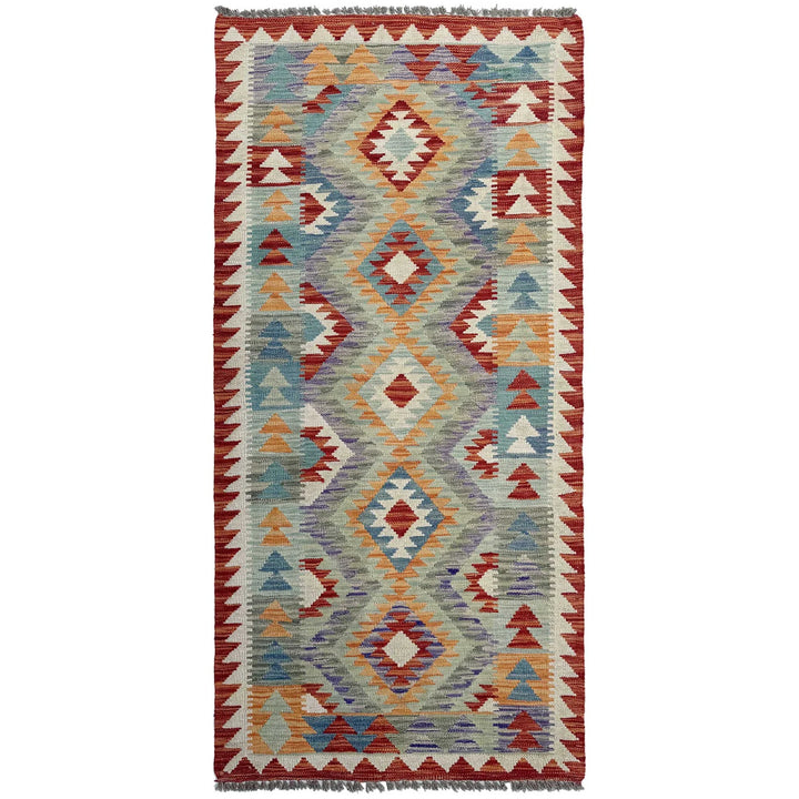 Afghan Vegetable Kilim Rug 2' 8" x 6' 3" Flat-Weave | No. AL388198
