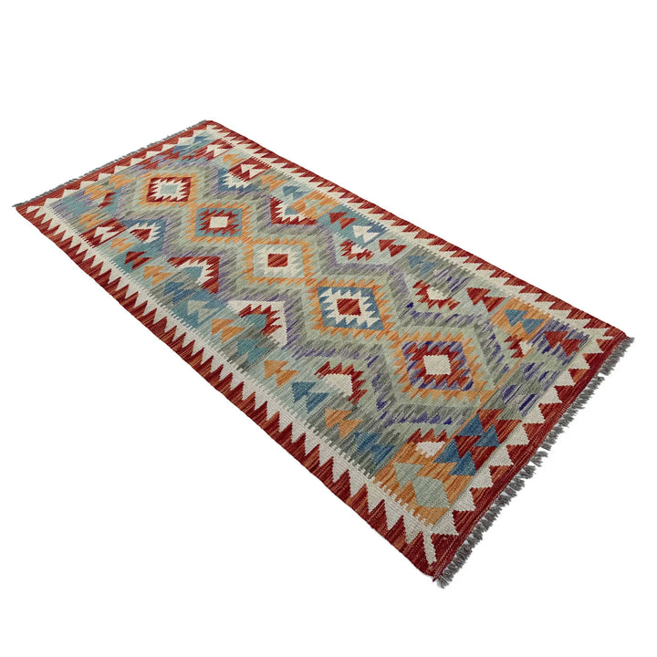 Afghan Vegetable Kilim Rug 2' 8" x 6' 3" Flat-Weave | No. AL388198