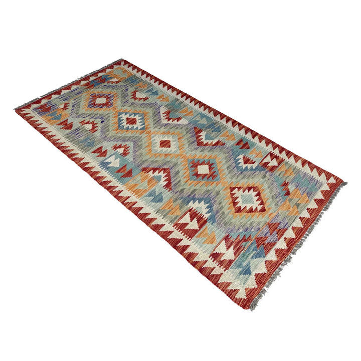 Afghan Vegetable Kilim Rug 2' 8" x 6' 3" Flat-Weave | No. AL388198