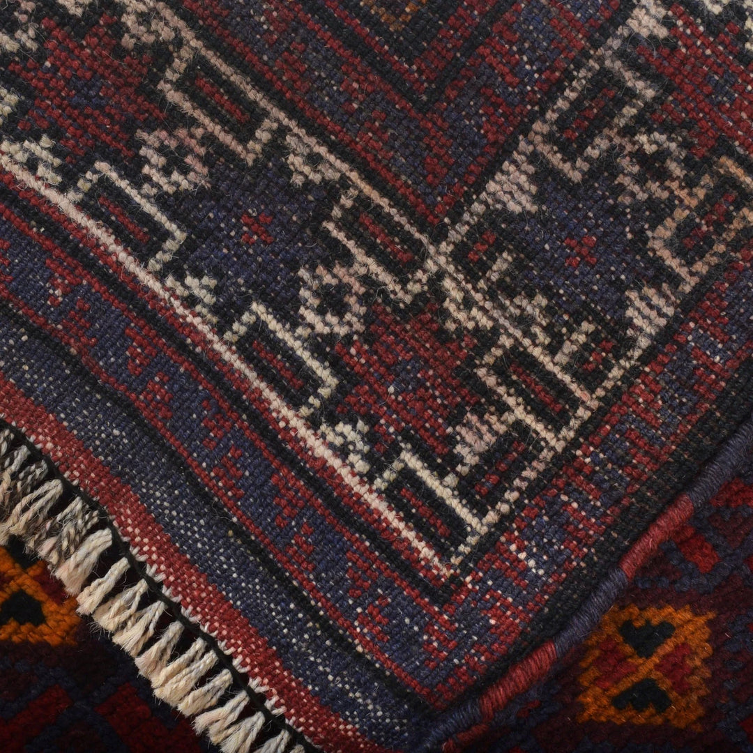 Afghan Baluchi Rug 3' 1" x 4' 10" Hand-Knotted | No. AL38973