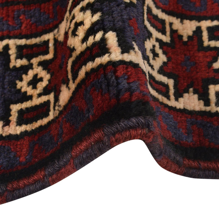 Afghan Baluchi Rug 3' 1" x 4' 10" Hand-Knotted | No. AL38973