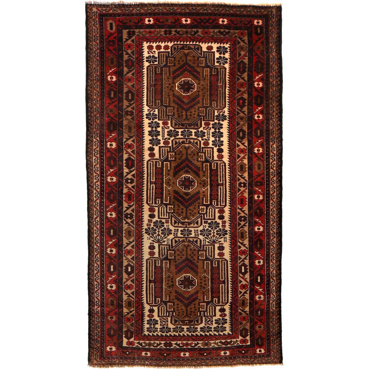 Afghan Baluchi Rug 3' 5" x 6' 6" Hand-Knotted | No. AL39074