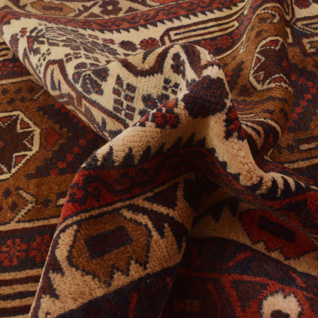 Afghan Baluchi Rug 3' 5" x 6' 6" Hand-Knotted | No. AL39074