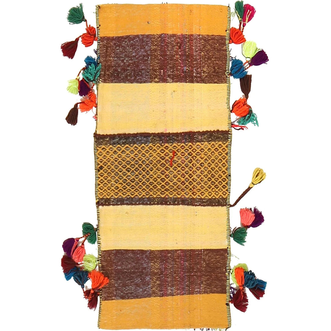 Afghan Tribal Baluch Saddle Bag Kilim 1' 2" x 2' 9" Flat-Weave | No. AL39130