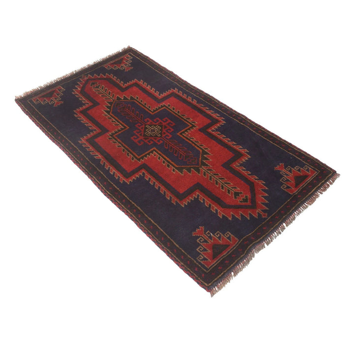 Dark Blue Afghan Baluchi Rug 2' 7" x 4' 10" Hand-Knotted | No. AL39161