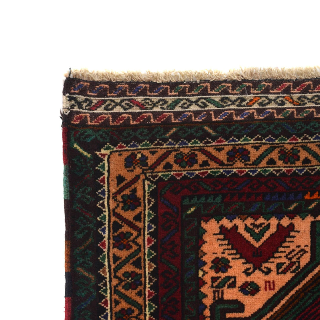 Afghan Baluchi Rug 3' 1" x 4' 11" Hand-Knotted | No. AL39377