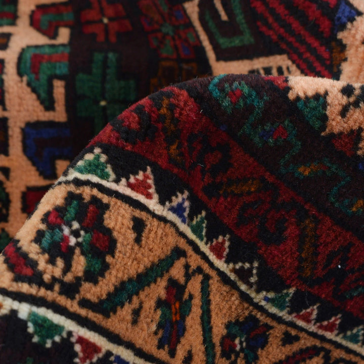 Afghan Baluchi Rug 3' 1" x 4' 11" Hand-Knotted | No. AL39377