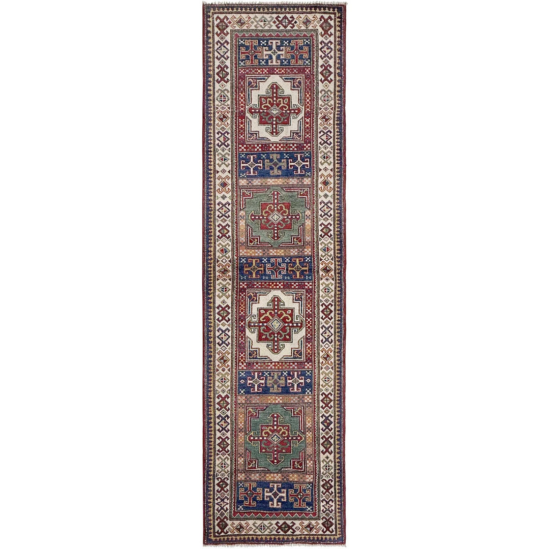 Afghan Kazak Runner Rug 2' 5" x 10' 2" Hand-Knotted | No. AL39399