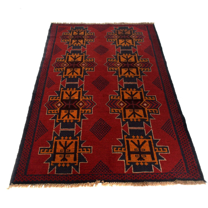 Afghan Baluchi Rug 3' 10" x 6' 4" Hand-Knotted | No. AL39439