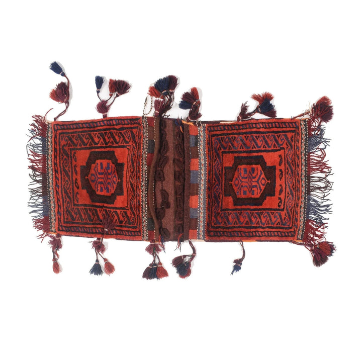 Afghan Saddle Bag Rug 1' 7" x 3' 5" Hand-Knotted | No. AL39508