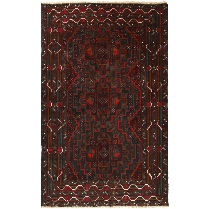 Afghan Baluchi Rug 4' 1" x 6' 8" Hand-Knotted | No. AL39539