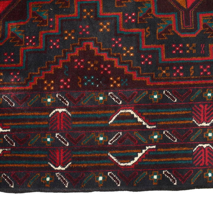 Afghan Baluchi Rug 4' 1" x 6' 8" Hand-Knotted | No. AL39539