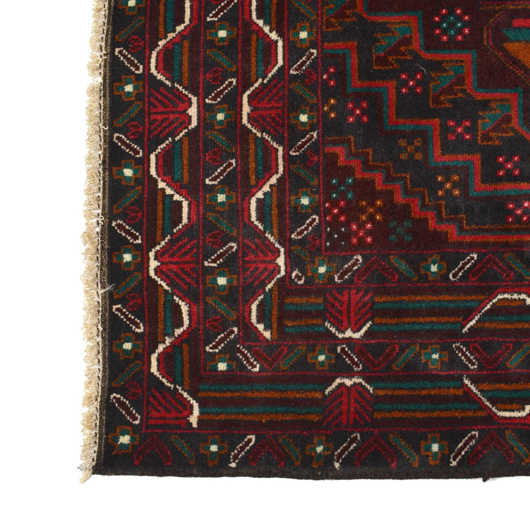 Afghan Baluchi Rug 4' 1" x 6' 8" Hand-Knotted | No. AL39539