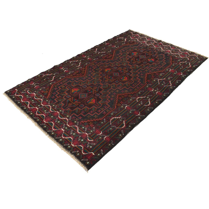 Afghan Baluchi Rug 4' 1" x 6' 8" Hand-Knotted | No. AL39539