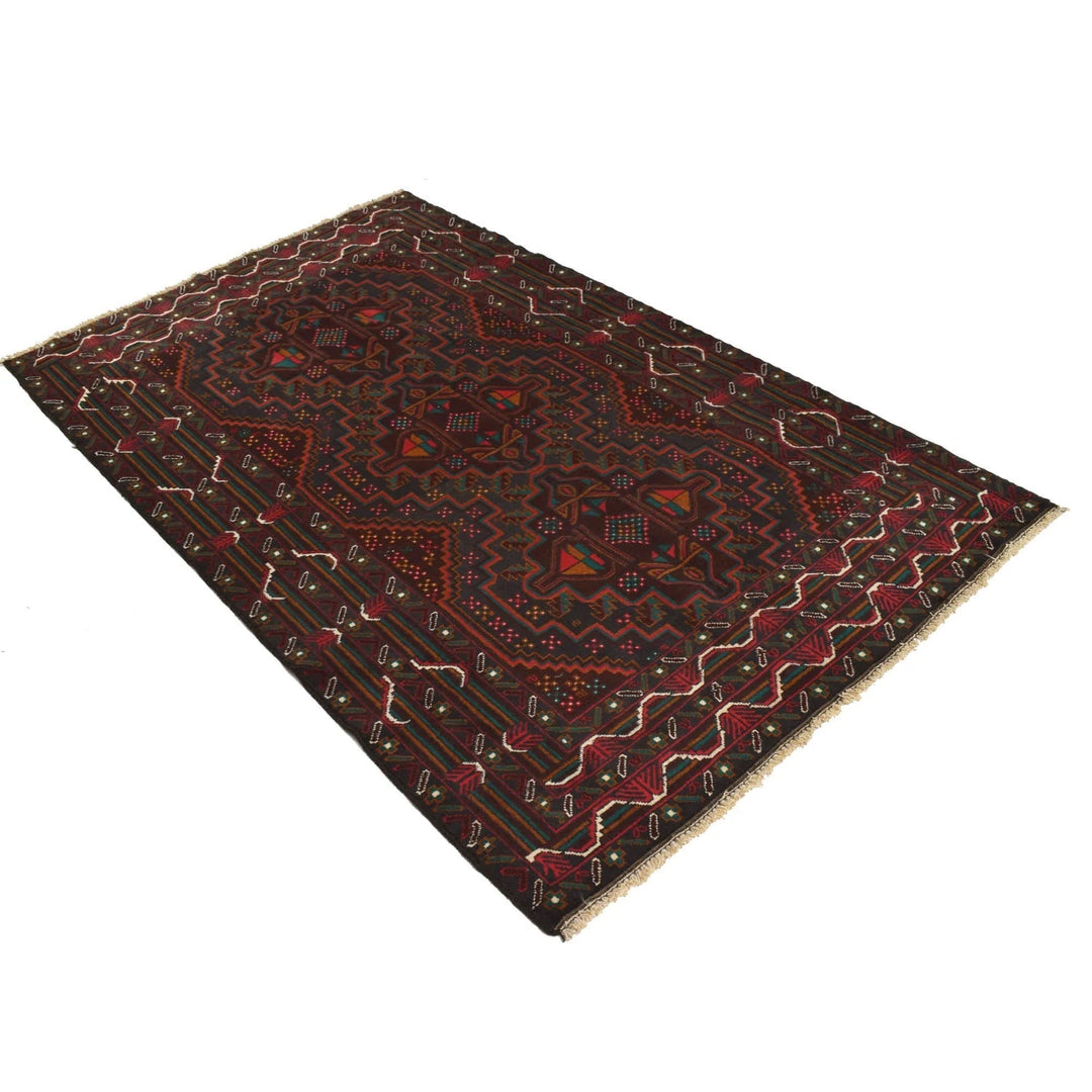 Afghan Baluchi Rug 4' 1" x 6' 8" Hand-Knotted | No. AL39539