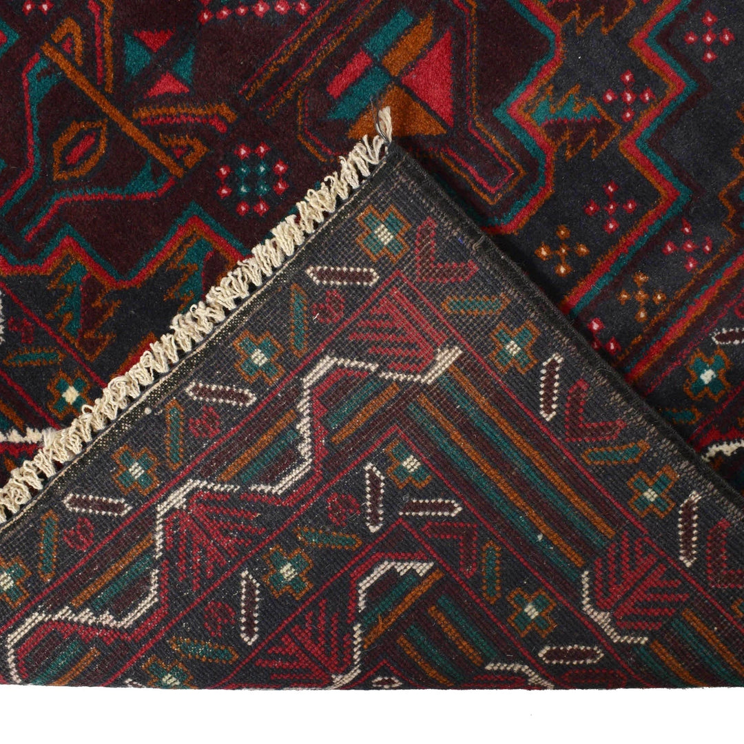Afghan Baluchi Rug 4' 1" x 6' 8" Hand-Knotted | No. AL39539