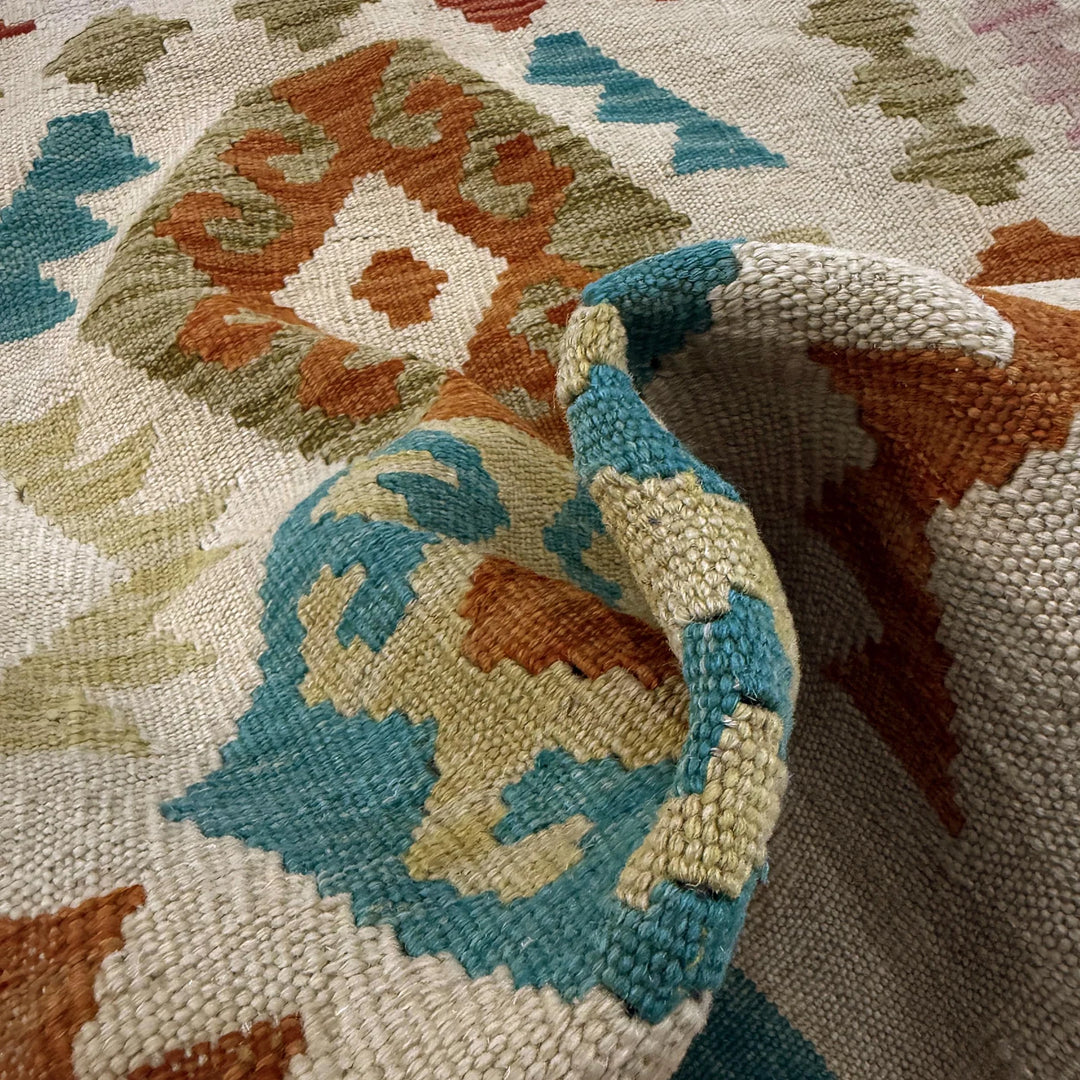 Afghan Vegetable Kilim Rug 2' 6" x 4' 4" Flat-Weave | No. AL395727