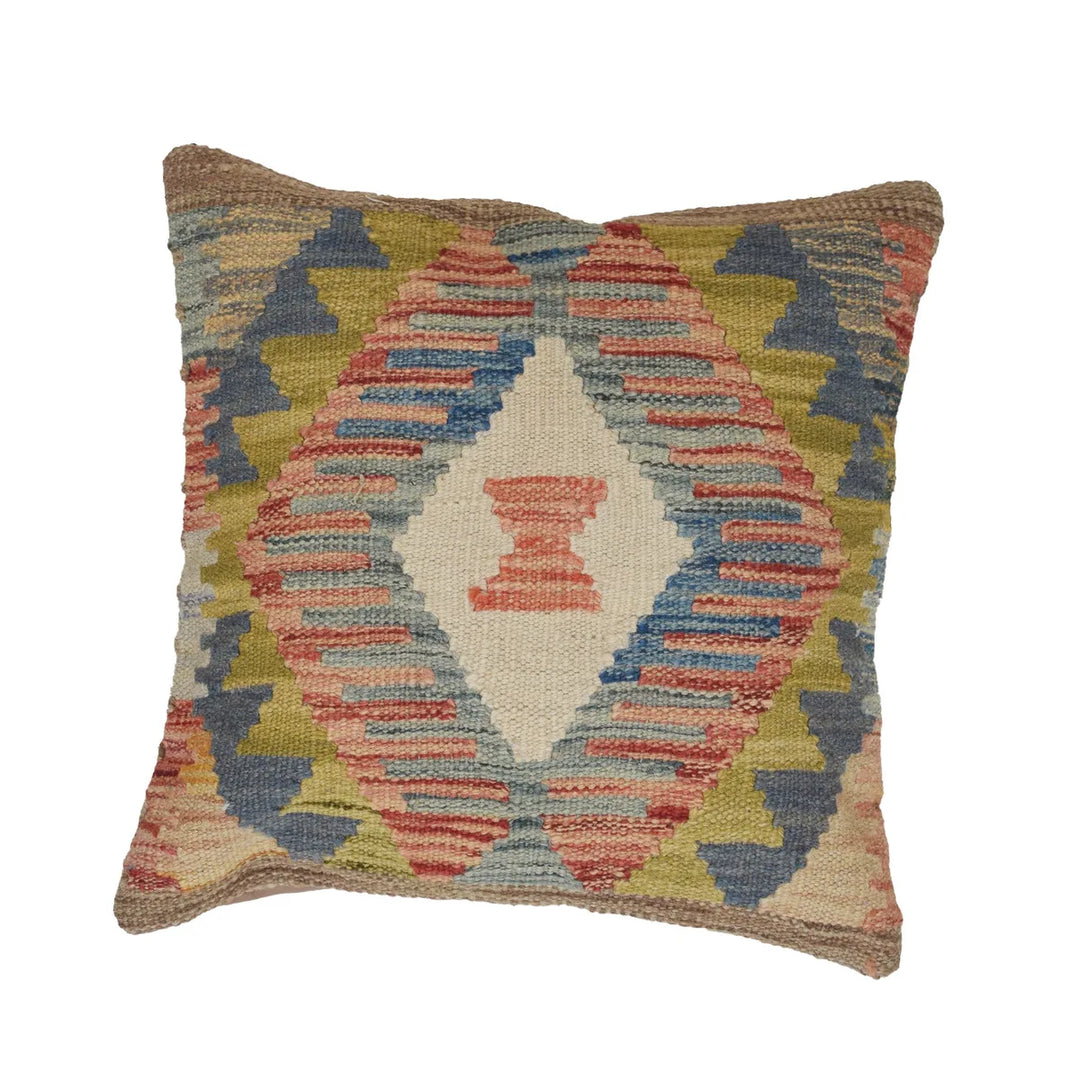 Afghan Cushion Rug 1' 5" x 1' 5" Flat-Weave | No. AL39656