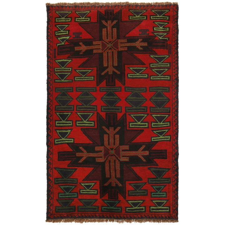 Afghan Baluchi Rug 4' 0" x 6' 8" Hand-Knotted | No. AL39724