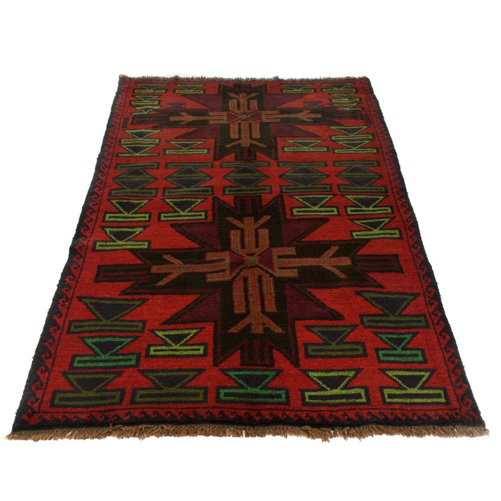 Afghan Baluchi Rug 4' 0" x 6' 8" Hand-Knotted | No. AL39724