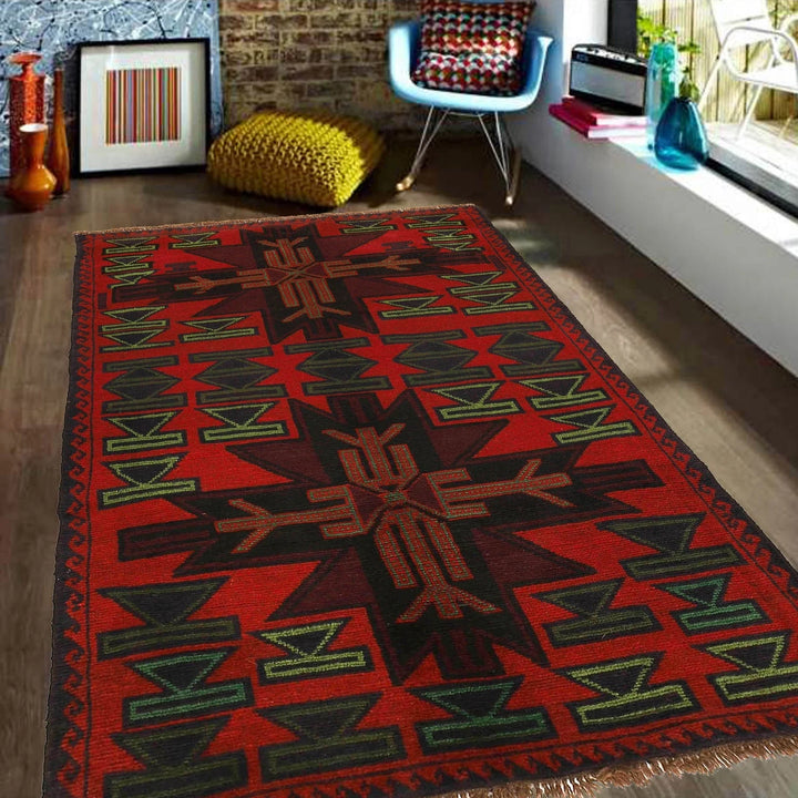 Afghan Baluchi Rug 4' 0" x 6' 8" Hand-Knotted | No. AL39724