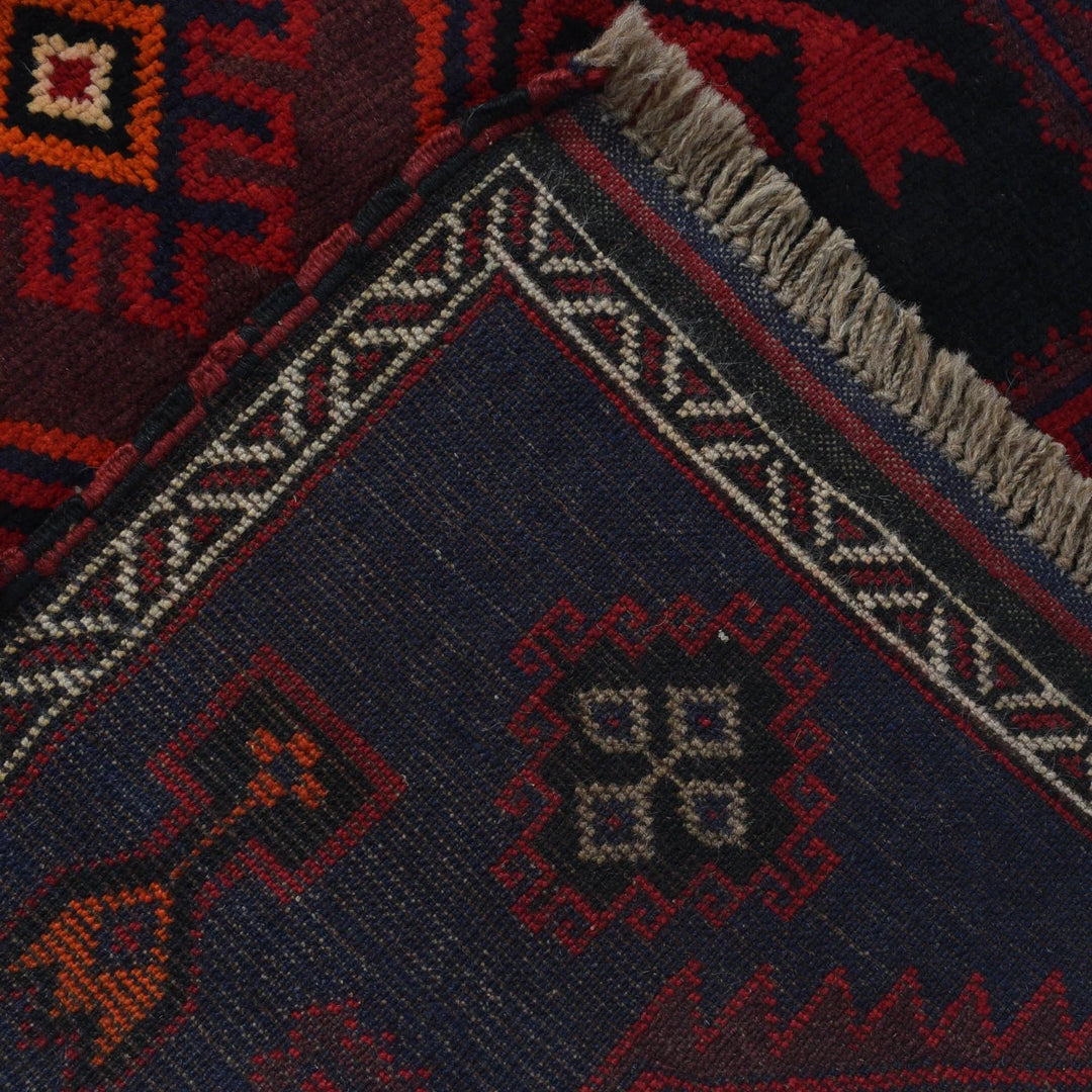 Afghan Baluchi Rug 2' 8" x 5' 0" Hand-Knotted | No. AL39901