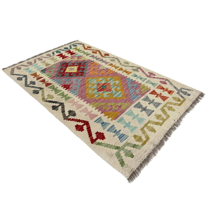 Afghan Kilim Rug 2' 6" x 4' 0" Flat-Weave | No. AL39912