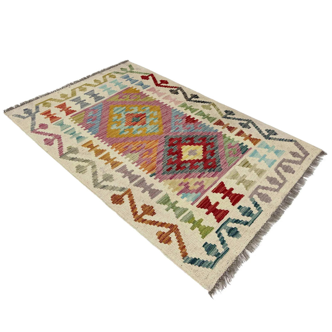 Afghan Kilim Rug 2' 6" x 4' 0" Flat-Weave | No. AL39912