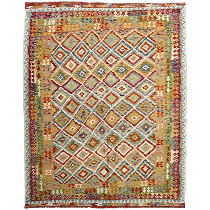 Afghan Vegetable Kilim Rug 8' 6" x 11' 4" Flat-Weave | No. AL39919