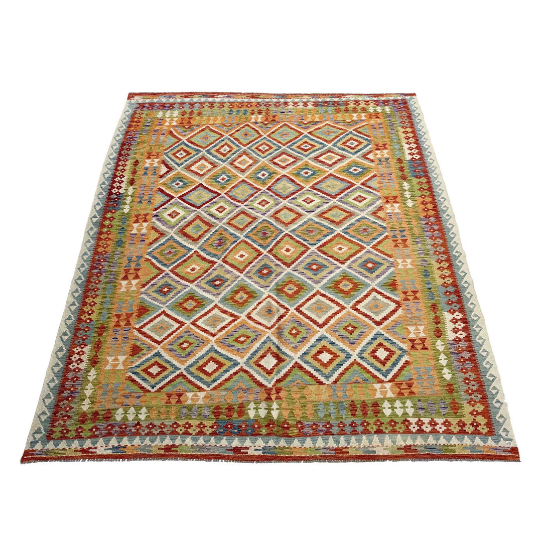 Afghan Vegetable Kilim Rug 8' 6" x 11' 4" Flat-Weave | No. AL39919