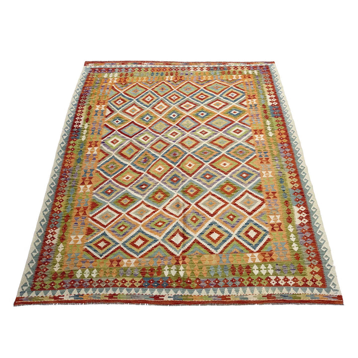 Afghan Vegetable Kilim Rug 8' 6" x 11' 4" Flat-Weave | No. AL39919