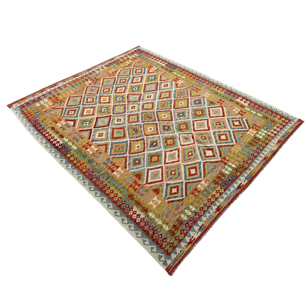 Afghan Vegetable Kilim Rug 8' 6" x 11' 4" Flat-Weave | No. AL39919